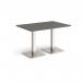 Brescia rectangular dining table with flat square brushed steel bases 1200mm x 800mm - Onyx Grey BDR1200-BS-OG