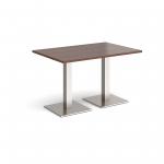 Brescia rectangular dining table with flat square brushed steel bases 1200mm x 800mm - walnut