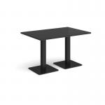 Brescia rectangular dining table with flat square black bases 1200mm x 800mm - Black BDR1200-K-BK