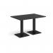 Brescia rectangular dining table with flat square black bases 1200mm x 800mm - Black BDR1200-K-BK