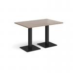 Brescia rectangular dining table with flat square black bases 1200mm x 800mm - barcelona walnut BDR1200-K-BW