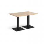 Brescia rectangular dining table with flat square black bases 1200mm x 800mm - kendal oak BDR1200-K-KO