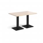 Brescia rectangular dining table with flat square black bases 1200mm x 800mm - maple
