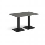 Brescia rectangular dining table with flat square black bases 1200mm x 800mm - Onyx Grey BDR1200-K-OG