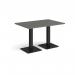 Brescia rectangular dining table with flat square black bases 1200mm x 800mm - Onyx Grey BDR1200-K-OG