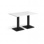 Brescia rectangular dining table with flat square black bases 1200mm x 800mm - white