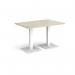 Brescia rectangular dining table with flat square white bases 1200mm x 800mm - made to order BDR1200-WH