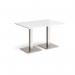 Brescia rectangular dining table with flat square white bases 1200mm x 800mm - made to order
