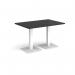 Brescia rectangular dining table with flat square white bases 1200mm x 800mm - Black BDR1200-WH-BK