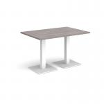 Brescia rectangular dining table with flat square white bases 1200mm x 800mm - grey oak BDR1200-WH-GO