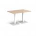 Brescia rectangular dining table with flat square white bases 1200mm x 800mm - kendal oak BDR1200-WH-KO