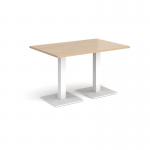 Brescia rectangular dining table with flat square white bases 1200mm x 800mm - kendal oak BDR1200-WH-KO
