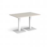 Brescia rectangular dining table with flat square white bases 1200mm x 800mm - Light Grey BDR1200-WH-LG