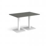 Brescia rectangular dining table with flat square white bases 1200mm x 800mm - Onyx Grey BDR1200-WH-OG