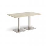 Brescia rectangular dining table with flat square brushed steel bases 1400mm x 800mm - made to order BDR1400-BS
