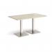 Brescia rectangular dining table with flat square brushed steel bases 1400mm x 800mm - made to order BDR1400-BS