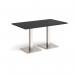 Brescia rectangular dining table with flat square brushed steel bases 1400mm x 800mm - Black BDR1400-BS-BK