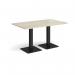 Brescia rectangular dining table with flat square black bases 1400mm x 800mm - made to order BDR1400-K