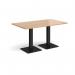 Brescia rectangular dining table with flat square black bases 1400mm x 800mm - made to order