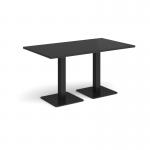 Brescia rectangular dining table with flat square black bases 1400mm x 800mm - Black BDR1400-K-BK