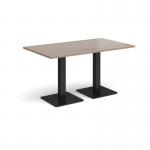 Brescia rectangular dining table with flat square black bases 1400mm x 800mm - barcelona walnut BDR1400-K-BW