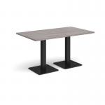 Brescia rectangular dining table with flat square black bases 1400mm x 800mm - grey oak BDR1400-K-GO