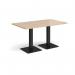 Brescia rectangular dining table with flat square black bases 1400mm x 800mm - kendal oak BDR1400-K-KO