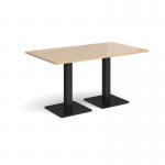 Brescia rectangular dining table with flat square black bases 1400mm x 800mm - kendal oak BDR1400-K-KO