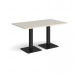 Brescia rectangular dining table with flat square black bases 1400mm x 800mm - Light Grey BDR1400-K-LG