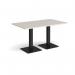 Brescia rectangular dining table with flat square black bases 1400mm x 800mm - Light Grey BDR1400-K-LG