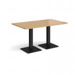 Brescia rectangular dining table with flat square black bases 1400mm x 800mm - oak BDR1400-K-O
