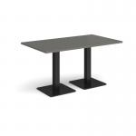 Brescia rectangular dining table with flat square black bases 1400mm x 800mm - Onyx Grey BDR1400-K-OG