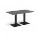 Brescia rectangular dining table with flat square black bases 1400mm x 800mm - Onyx Grey BDR1400-K-OG