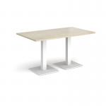 Brescia rectangular dining table with flat square white bases 1400mm x 800mm - made to order BDR1400-WH