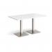 Brescia rectangular dining table with flat square white bases 1400mm x 800mm - made to order