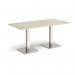 Brescia rectangular dining table with flat square brushed steel bases 1600mm x 800mm - made to order BDR1600-BS