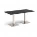 Brescia rectangular dining table with flat square brushed steel bases 1600mm x 800mm - Black BDR1600-BS-BK