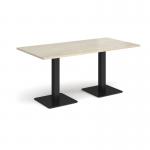 Brescia rectangular dining table with flat square black bases 1600mm x 800mm - made to order BDR1600-K
