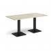 Brescia rectangular dining table with flat square black bases 1600mm x 800mm - made to order BDR1600-K