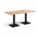 Brescia rectangular dining table with flat square black bases 1600mm x 800mm - beech BDR1600-K-B