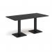 Brescia rectangular dining table with flat square black bases 1600mm x 800mm - Black BDR1600-K-BK