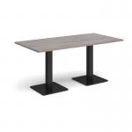 Brescia rectangular dining table with flat square black bases 1600mm x 800mm - grey oak BDR1600-K-GO