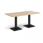 Brescia rectangular dining table with flat square black bases 1600mm x 800mm - kendal oak BDR1600-K-KO