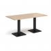 Brescia rectangular dining table with flat square black bases 1600mm x 800mm - kendal oak BDR1600-K-KO