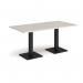 Brescia rectangular dining table with flat square black bases 1600mm x 800mm - Light Grey BDR1600-K-LG