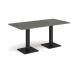 Brescia rectangular dining table with flat square black bases 1600mm x 800mm - Onyx Grey BDR1600-K-OG
