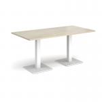 Brescia rectangular dining table with flat square white bases 1600mm x 800mm - made to order BDR1600-WH