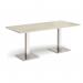 Brescia rectangular dining table with flat square brushed steel bases 1800mm x 800mm - made to order BDR1800-BS