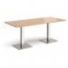 Brescia rectangular dining table with flat square brushed steel bases 1800mm x 800mm - made to order