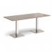 Brescia rectangular dining table with flat square brushed steel bases 1800mm x 800mm - barcelona walnut BDR1800-BS-BW